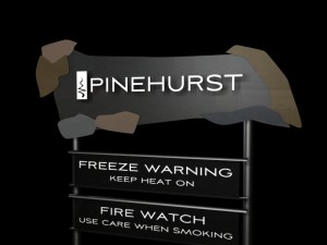 3D rendering of custom entrance sign for Pinehurst Apartments, created by Electremedia in Oklahoma City.