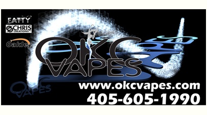 Custom graphics and banner designed by Electremedia for OKC Vapes, an e-cig store in Oklahoma City.