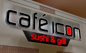 A 3D rendering of the approved sign for Cafe Icon.