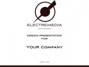ElectreMedia Presentation Example 1 illustration of sign design and fab.