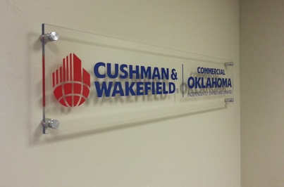 Image of lobby sign installed.
