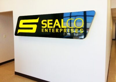 Illuminated lobby sign made for SealCo.