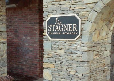 Bronze wall plaque for Stanger financial.