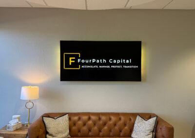 FourPath reception sign front view.