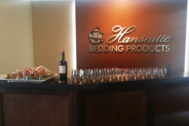 Dimensional Interior Branding: Metal Laminate Wall Sign for Hanseatic Bedding