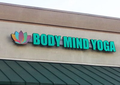 Picture of yoga studio sign.
