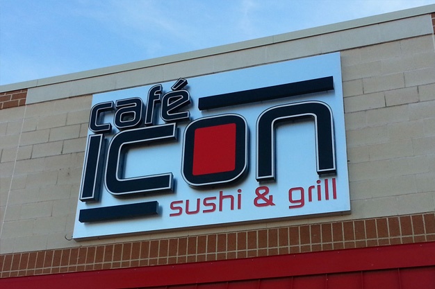 Picture of custom restaurant sign for sushi grill.