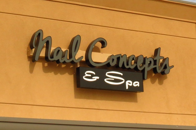 Picture of nail salon sign.