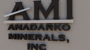 3d rendering of proposed sign for Anadarko Minerals.
