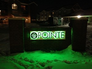 Channel letter sign for The Pointe.