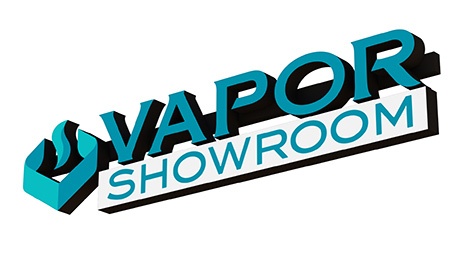 A 3D rendering of Vapor Showroom's channel letter wall sign.