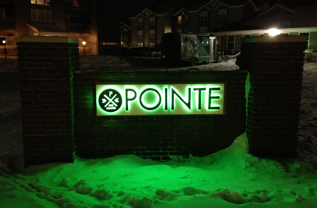 Channel letter sign for The Pointe.