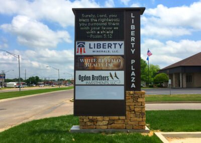 Liberty Minerals monument sign.