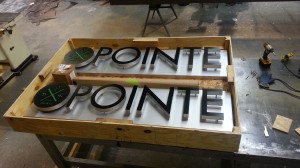 pointe crated illustration of sign design and fab.