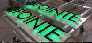 Angle View of Electremedia EM/Lux Series sign for The Pointe